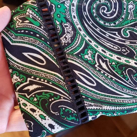 Michael michael kohrs blue green paisley sheer top - Picture 4 of 7